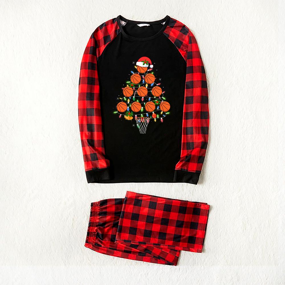 Unique Basketball Christmas Tree Family Pajamas Unique Basketball Christmas Tree Family Pajamas