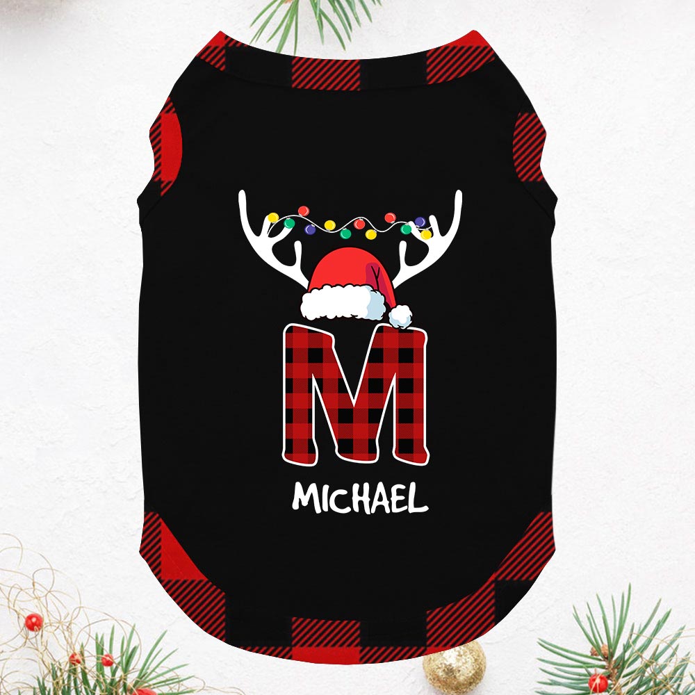 Festive Monogrammed Family Pajamas Plaid Short Sleeves Festive Monogrammed Family Pajamas Plaid Short Sleeves