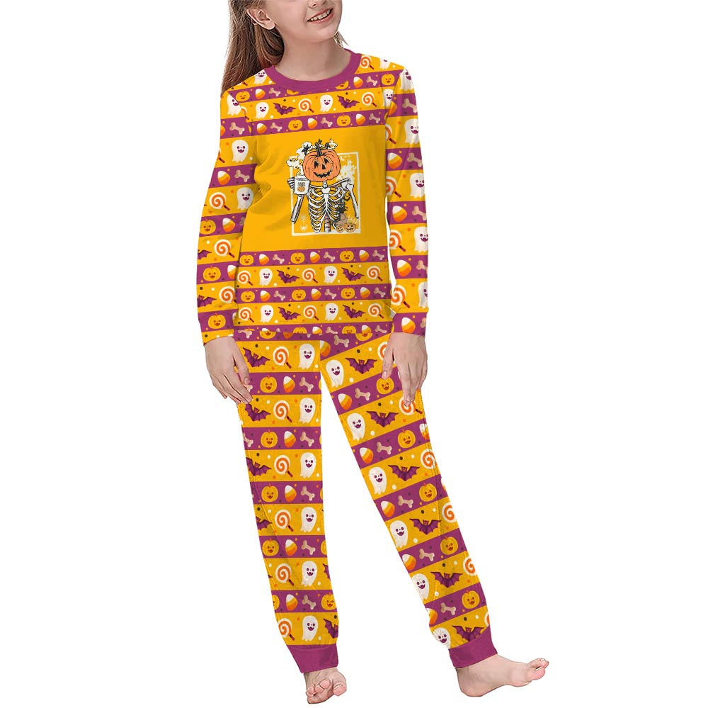 Drinking Coffee Skeleton Family Halloween Pajamas Drinking Coffee Skeleton Family Halloween Pajamas