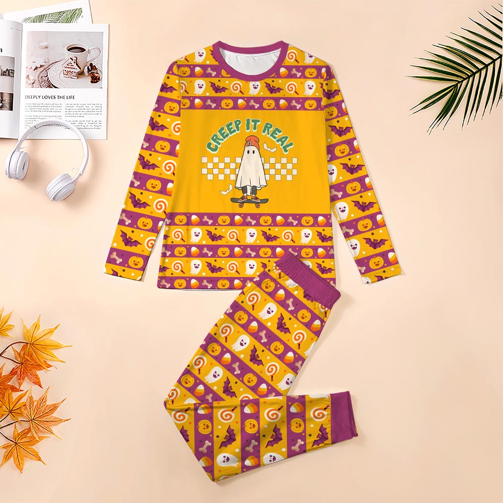 Creep It Real Matching Halloween Pajamas With Dog Creep It Real Matching Halloween Pajamas With Dog