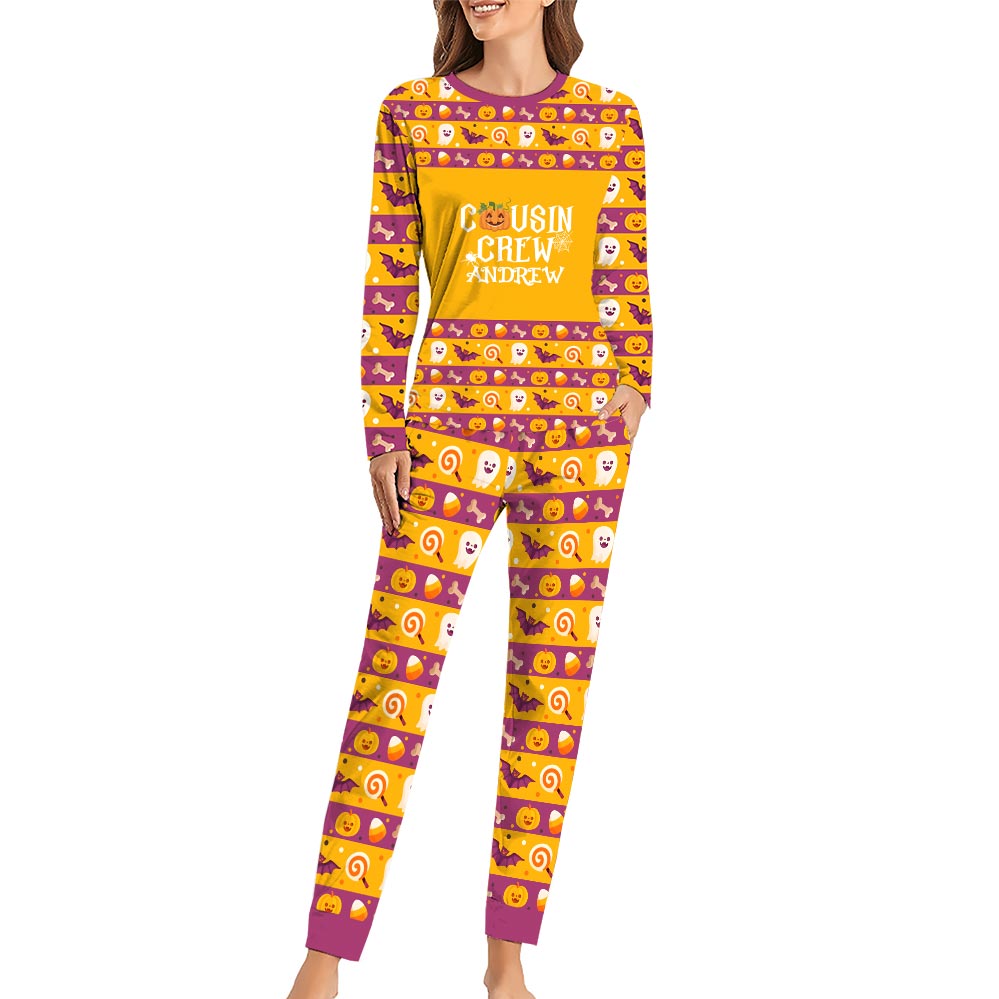 Customized Name Cousin Crew Halloween Pajamas Customized Name Cousin Crew Halloween Pajamas