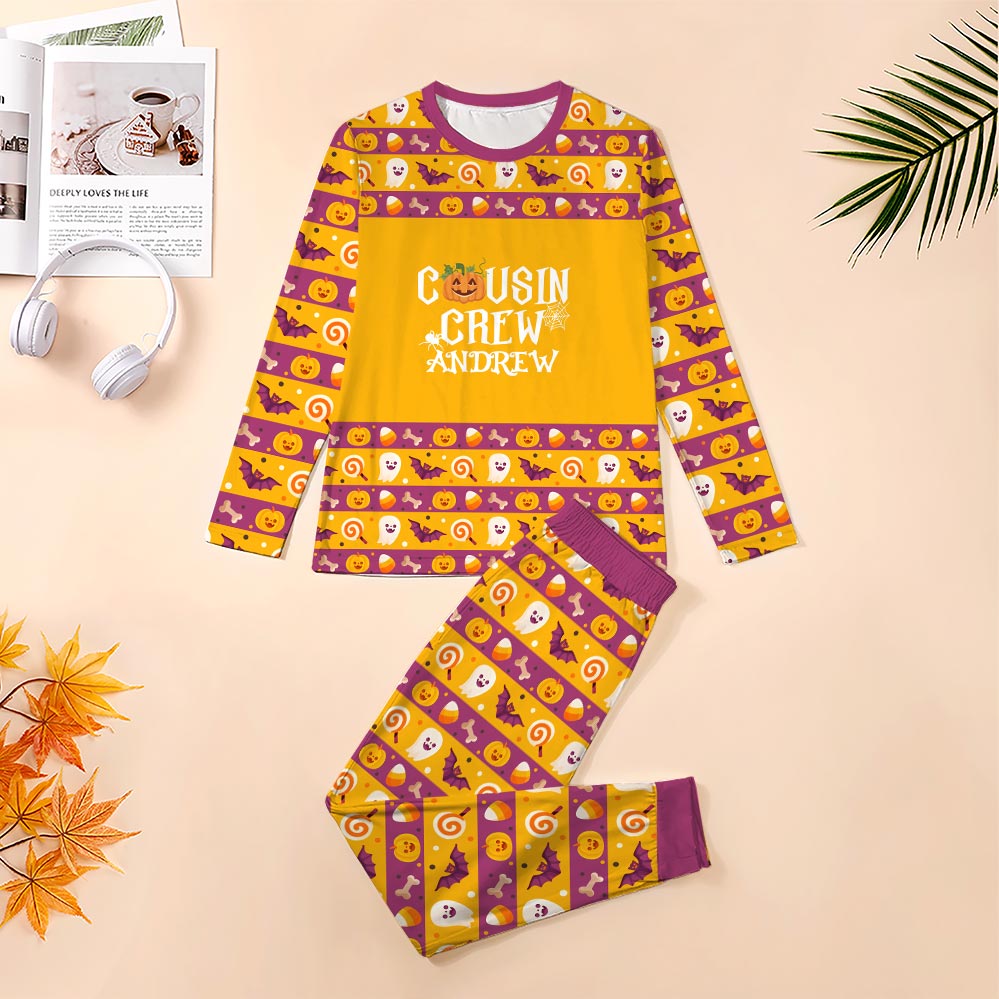 Customized Name Cousin Crew Halloween Pajamas Customized Name Cousin Crew Halloween Pajamas