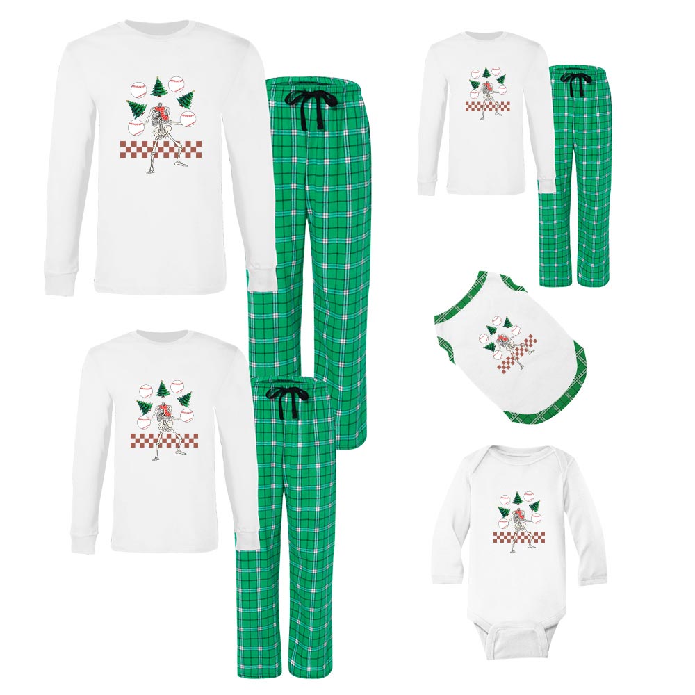 Playful Skeleton Baseball Family Matching Outfits Cotton Playful Skeleton Baseball Family Matching Outfits Cotton