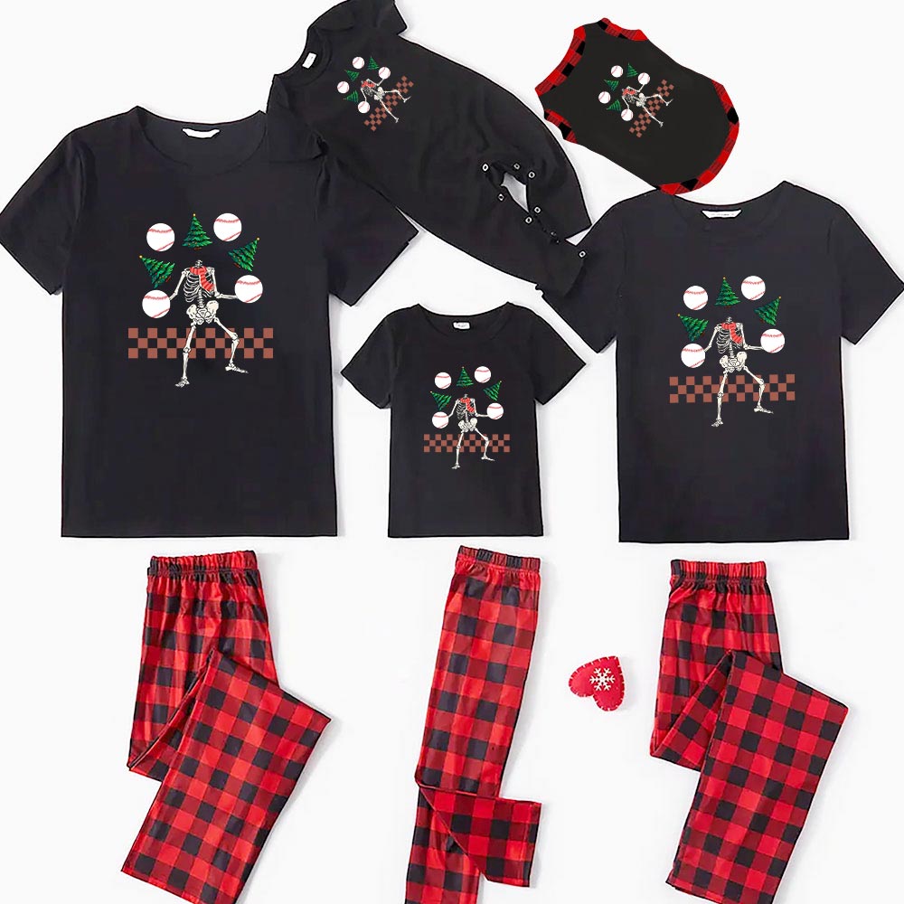 Matching Funny Skeleton Pajamas For Baseball Lovers Matching Funny Skeleton Pajamas For Baseball Lovers
