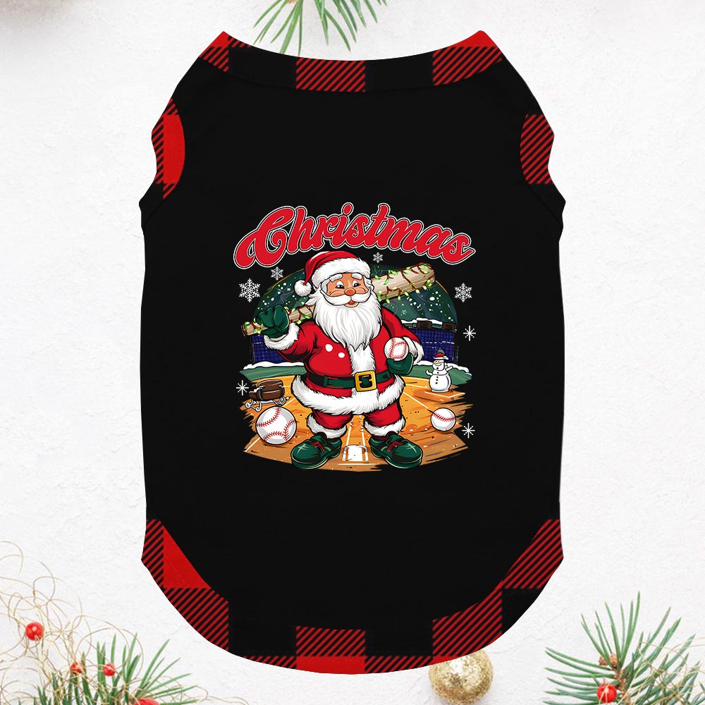 Funny Baseball Santa Christmas Pjs Short Sleeves Funny Baseball Santa Christmas Pjs Short Sleeves