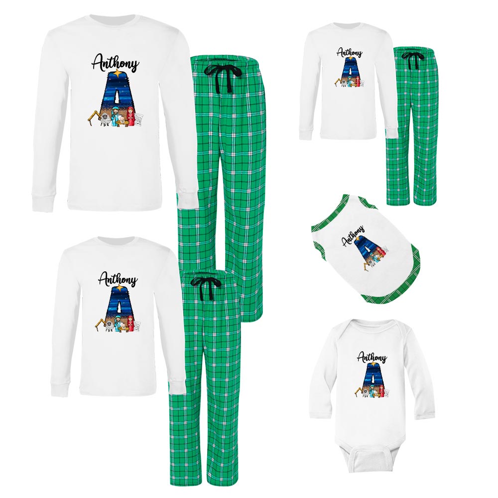 Unique Personalized Jesus Nativity Christmas Jammies Cotton Unique Personalized Jesus Nativity Christmas Jammies Cotton