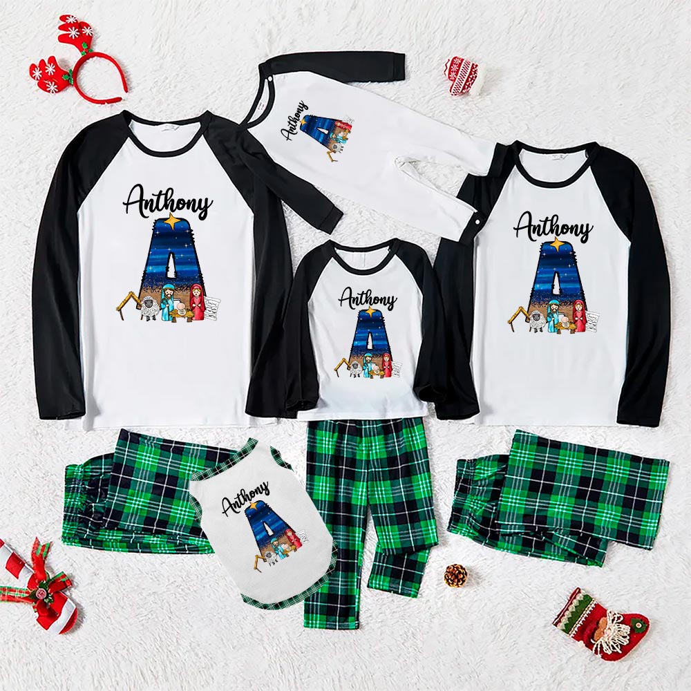 Jesus Nativity Custom Christmas Pajamas Plaid Jesus Nativity Custom Christmas Pajamas Plaid