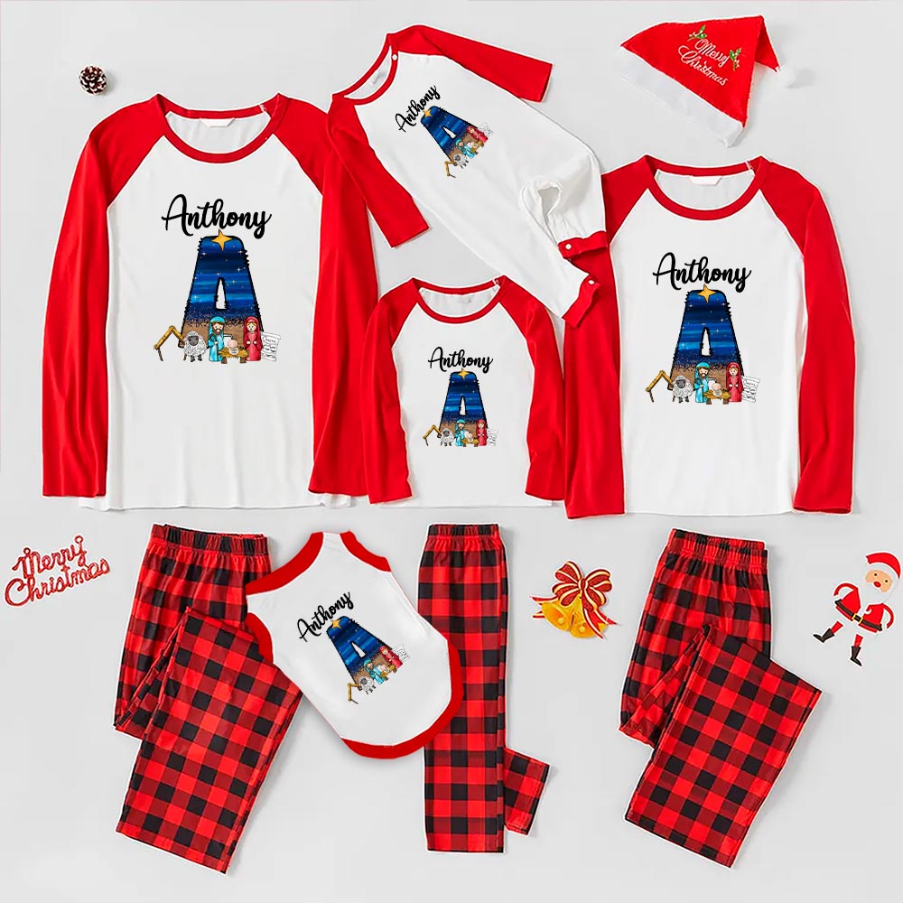 Jesus Nativity Custom Christmas Pajamas Plaid Jesus Nativity Custom Christmas Pajamas Plaid