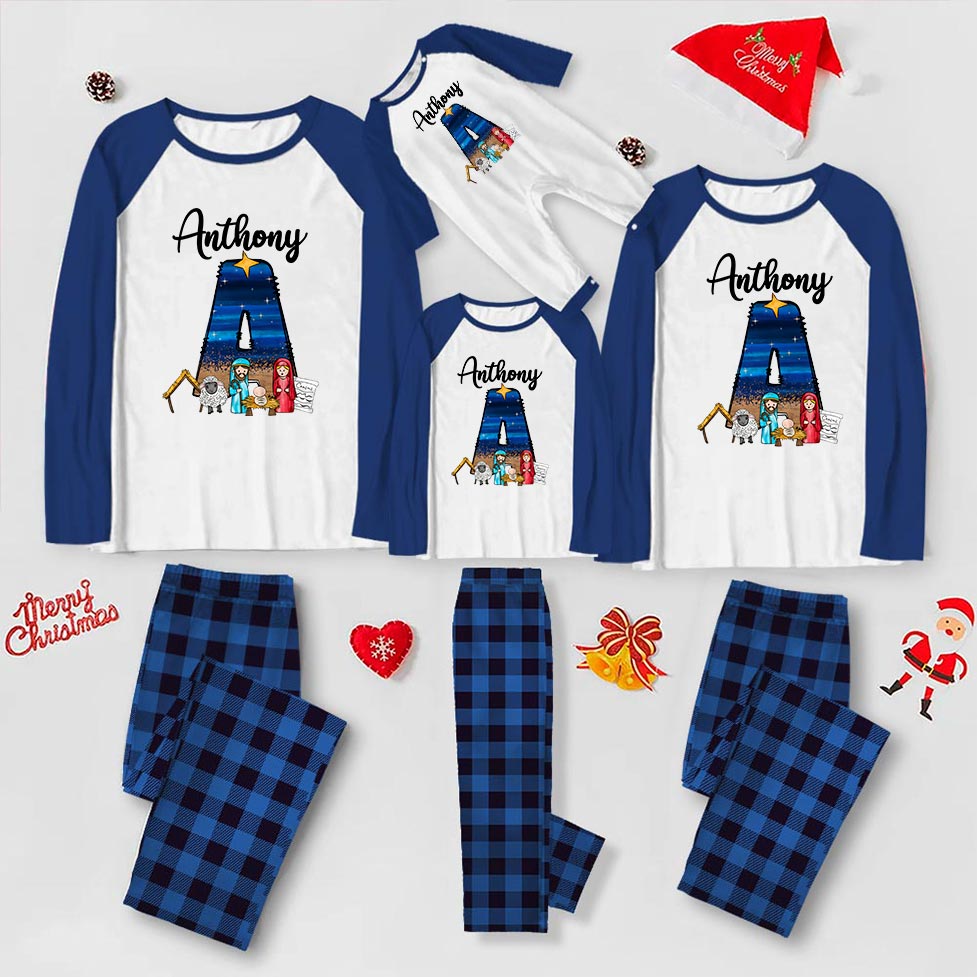 Jesus Nativity Custom Christmas Pajamas Plaid Jesus Nativity Custom Christmas Pajamas Plaid