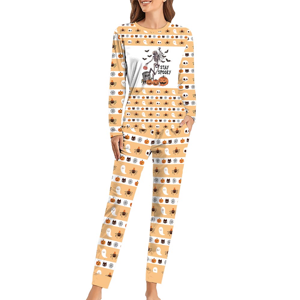 Stay Spooky Dancing Skeleton Halloween Pajamas Set Stay Spooky Dancing Skeleton Halloween Pajamas Set
