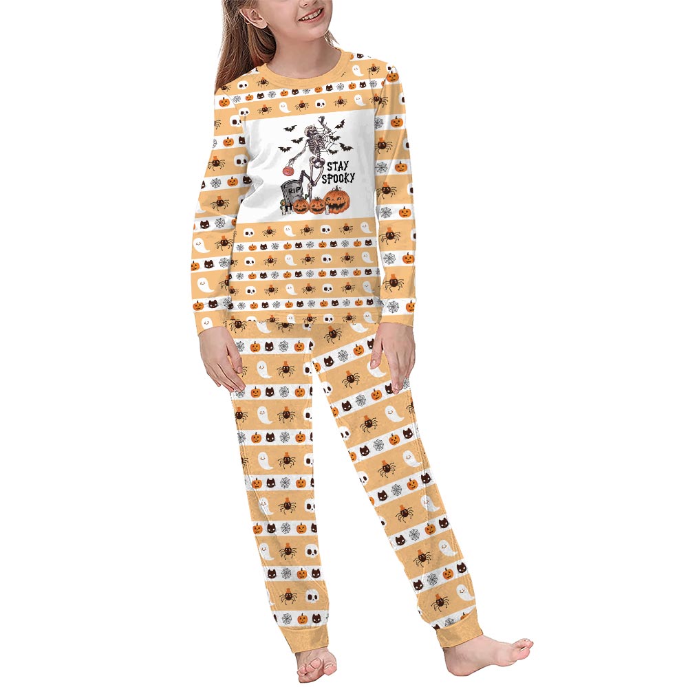 Stay Spooky Dancing Skeleton Halloween Pajamas Set Stay Spooky Dancing Skeleton Halloween Pajamas Set