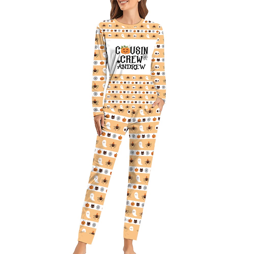 Personalized Name Cousin Crew Halloween Pajamas Matching