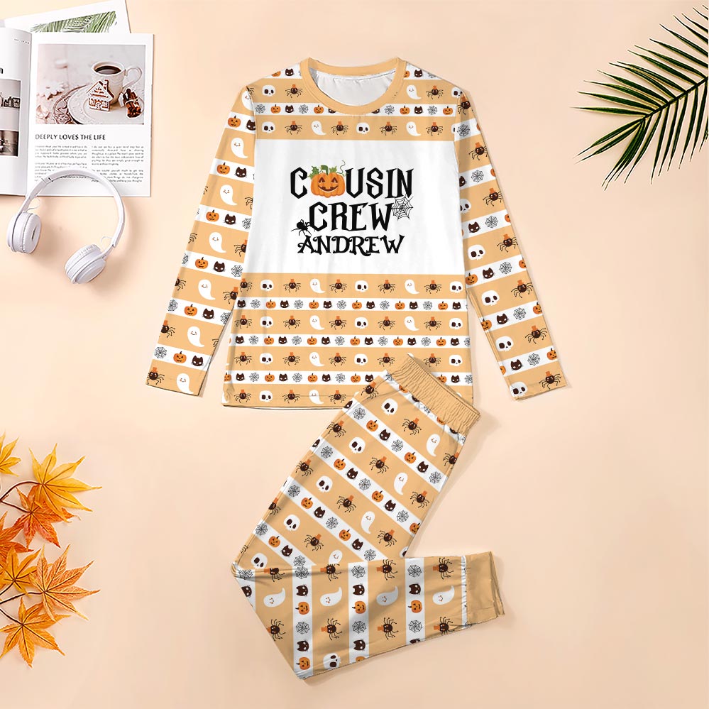 Personalized Name Cousin Crew Halloween Pajamas Matching
