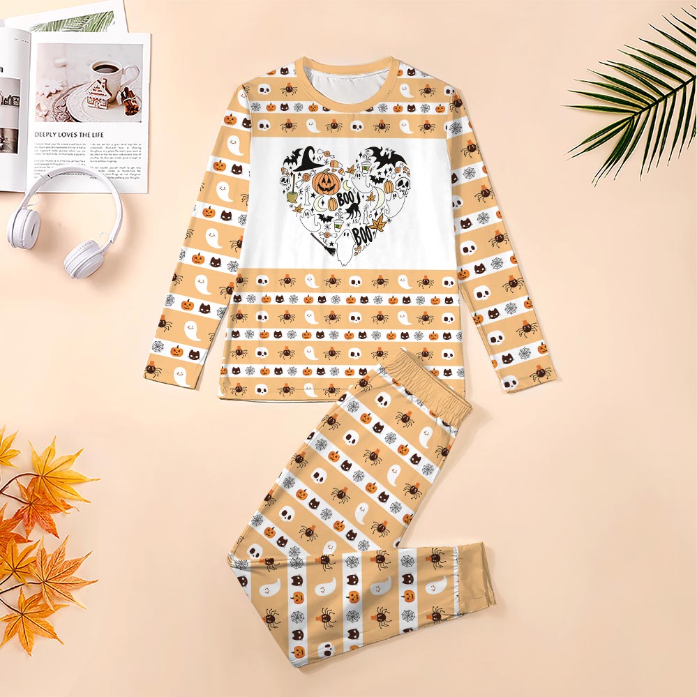 Spooky Heart Matching Halloween Pajamas With Dog Spooky Heart Matching Halloween Pajamas With Dog