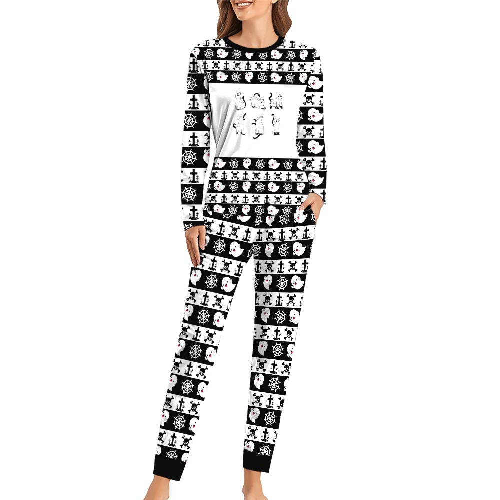 Ghost Cat Family Matching Halloween Jammies Ghost Cat Family Matching Halloween Jammies
