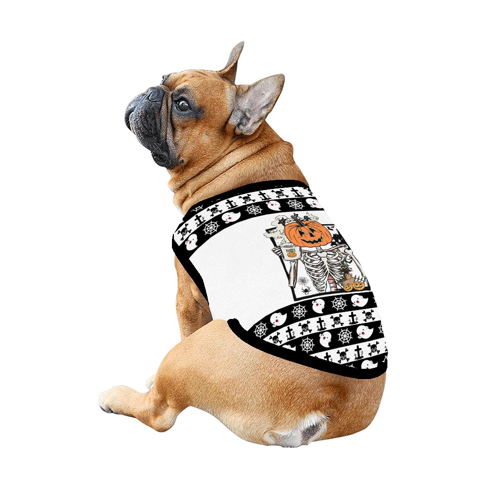 Coffee Skeleton Matching Halloween Pajamas With Dog Coffee Skeleton Matching Halloween Pajamas With Dog