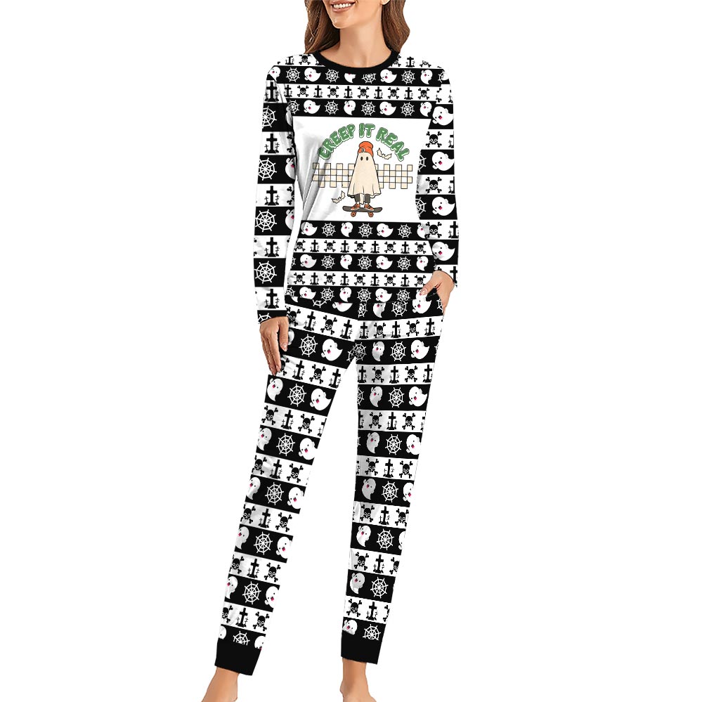 Creep It Real Ghost Halloween Pajamas For Family Creep It Real Ghost Halloween Pajamas For Family