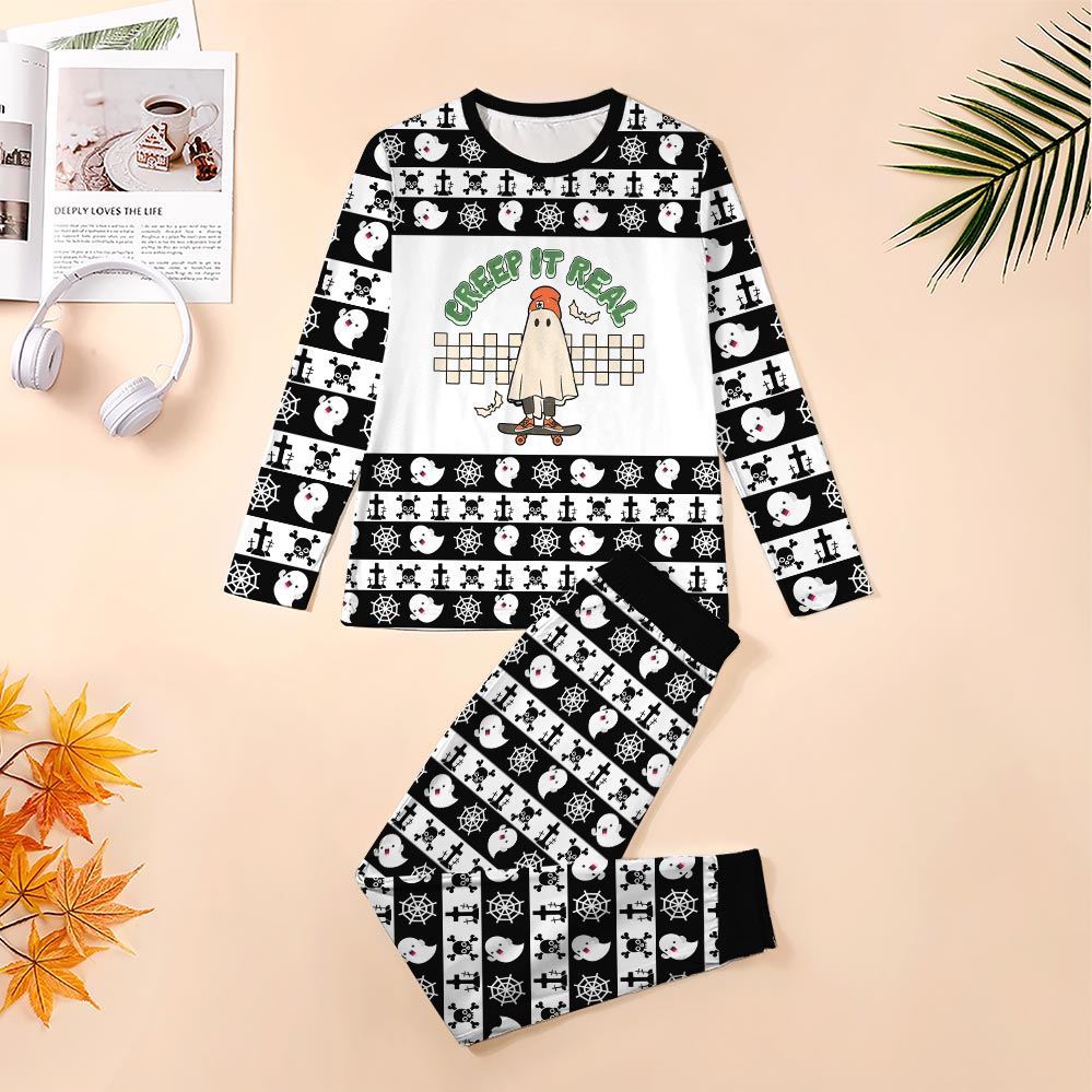 Creep It Real Ghost Halloween Pajamas For Family Creep It Real Ghost Halloween Pajamas For Family