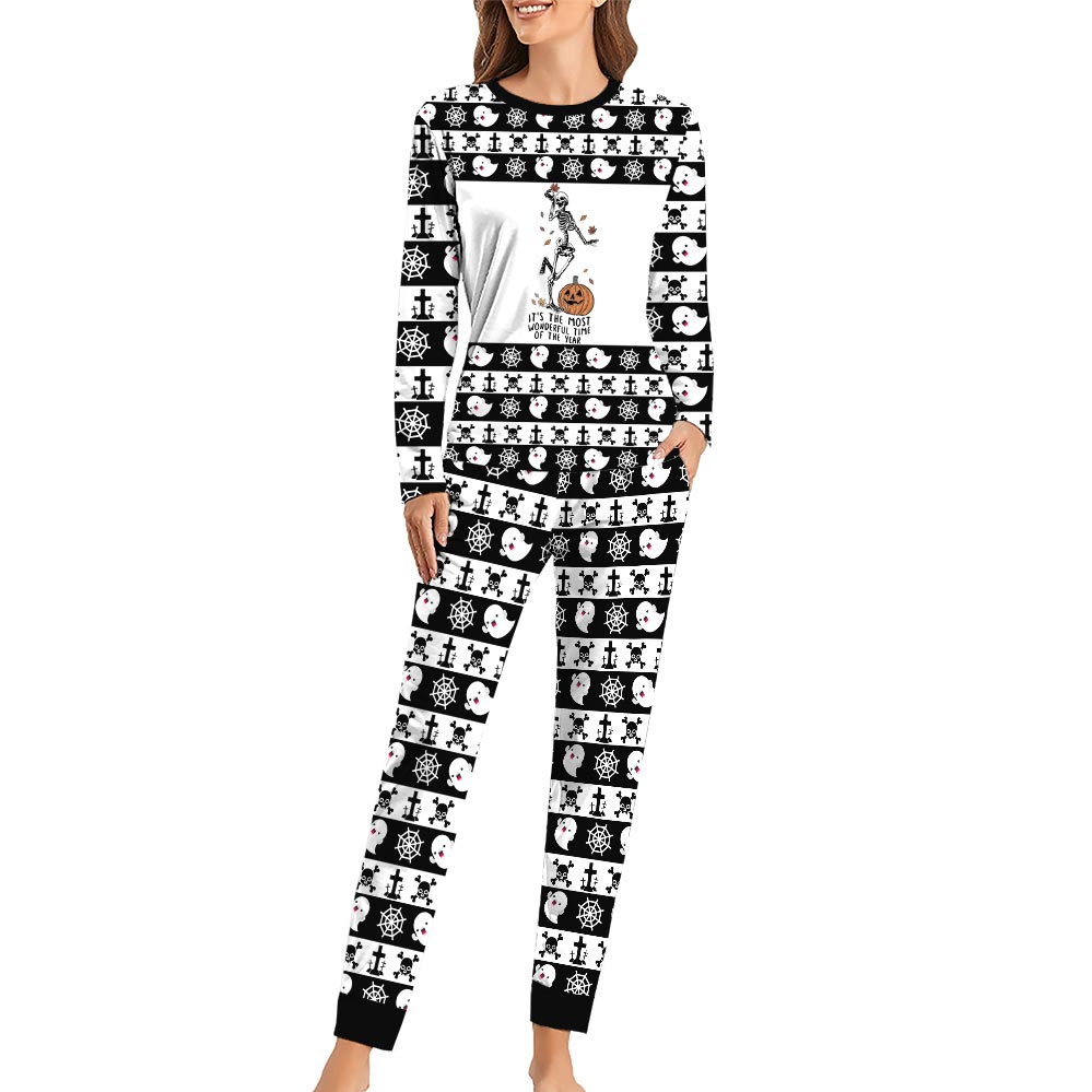 Dancing Skeleton Matching Halloween PJs For Family Dancing Skeleton Matching Halloween PJs For Family