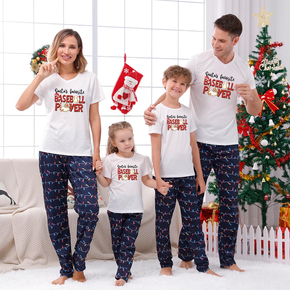 Baseball Pajamas Short Sleeves For Family And Dog Baseball Pajamas Short Sleeves For Family And Dog