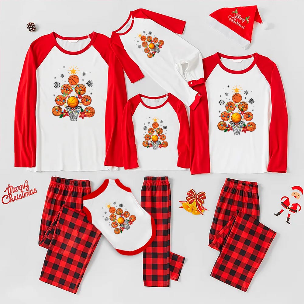 Festive Matching Basketball Pajamas For Christmas Festive Matching Basketball Pajamas For Christmas