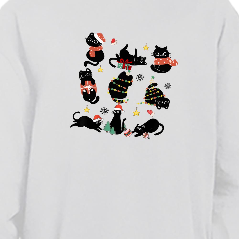 Fun Black Cat Christmas Pajamas For Family Cotton Fun Black Cat Christmas Pajamas For Family Cotton
