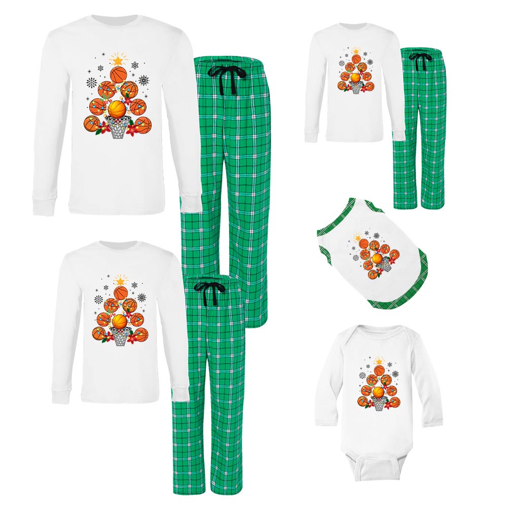 100% Cotton Basketball Jammies Matching Family And Dog 100% Cotton Basketball Jammies Matching Family And Dog