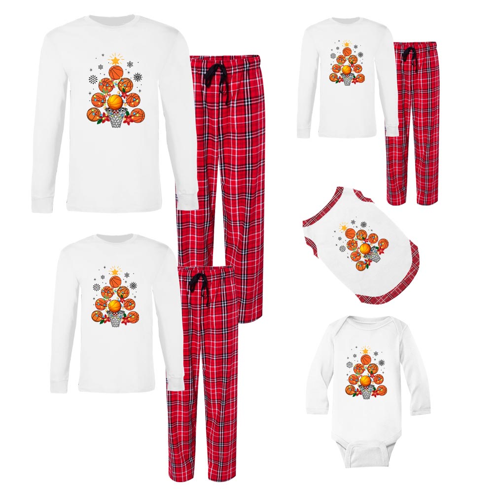 100% Cotton Basketball Jammies Matching Family And Dog 100% Cotton Basketball Jammies Matching Family And Dog