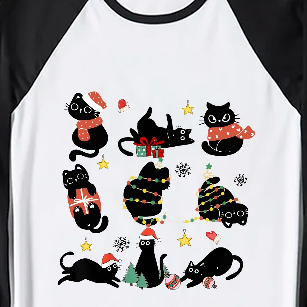 Funny Black Cat Matching Pajamas For Christmas Movie Lovers Funny Black Cat Matching Pajamas For Christmas Movie Lovers