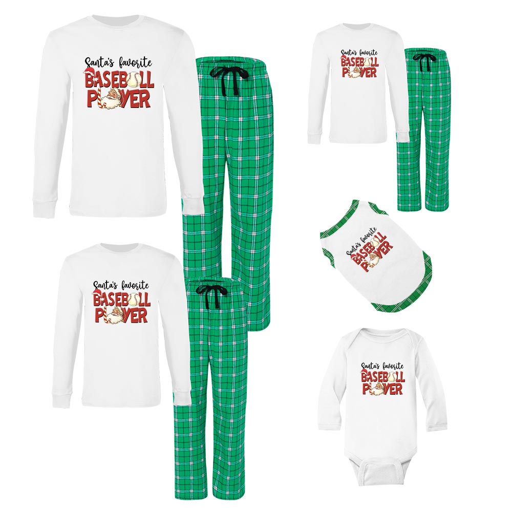 Cotton Baseball Pjs Matching Family And Dog