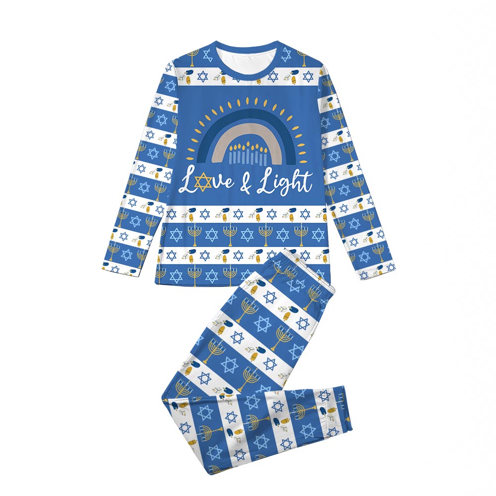 Love And Light Hanukkah Family Jammies Love And Light Hanukkah Family Jammies