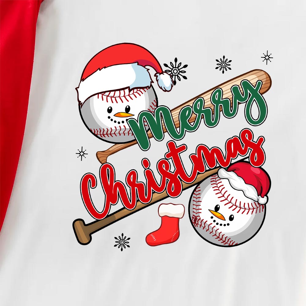 Matching Christmas Short-Sleeve Baseball Jammies