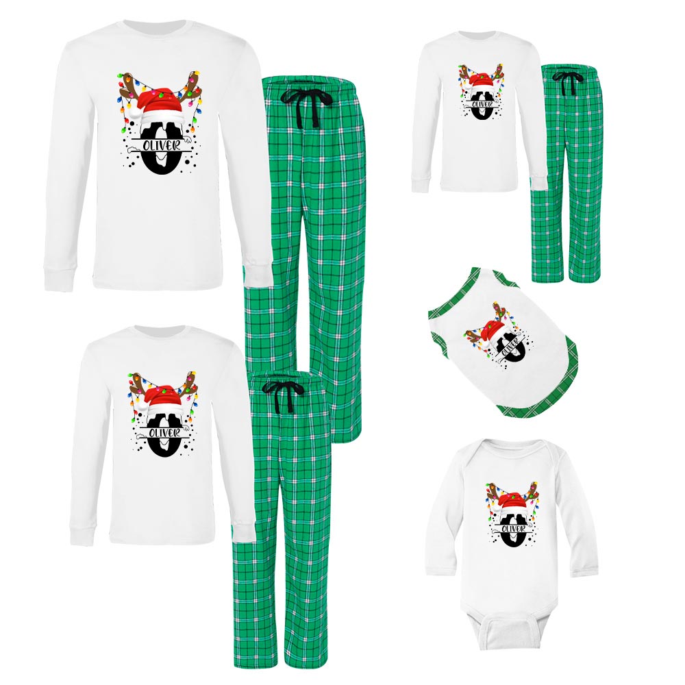 100% Cotton Personalized Christmas Pajamas With Name