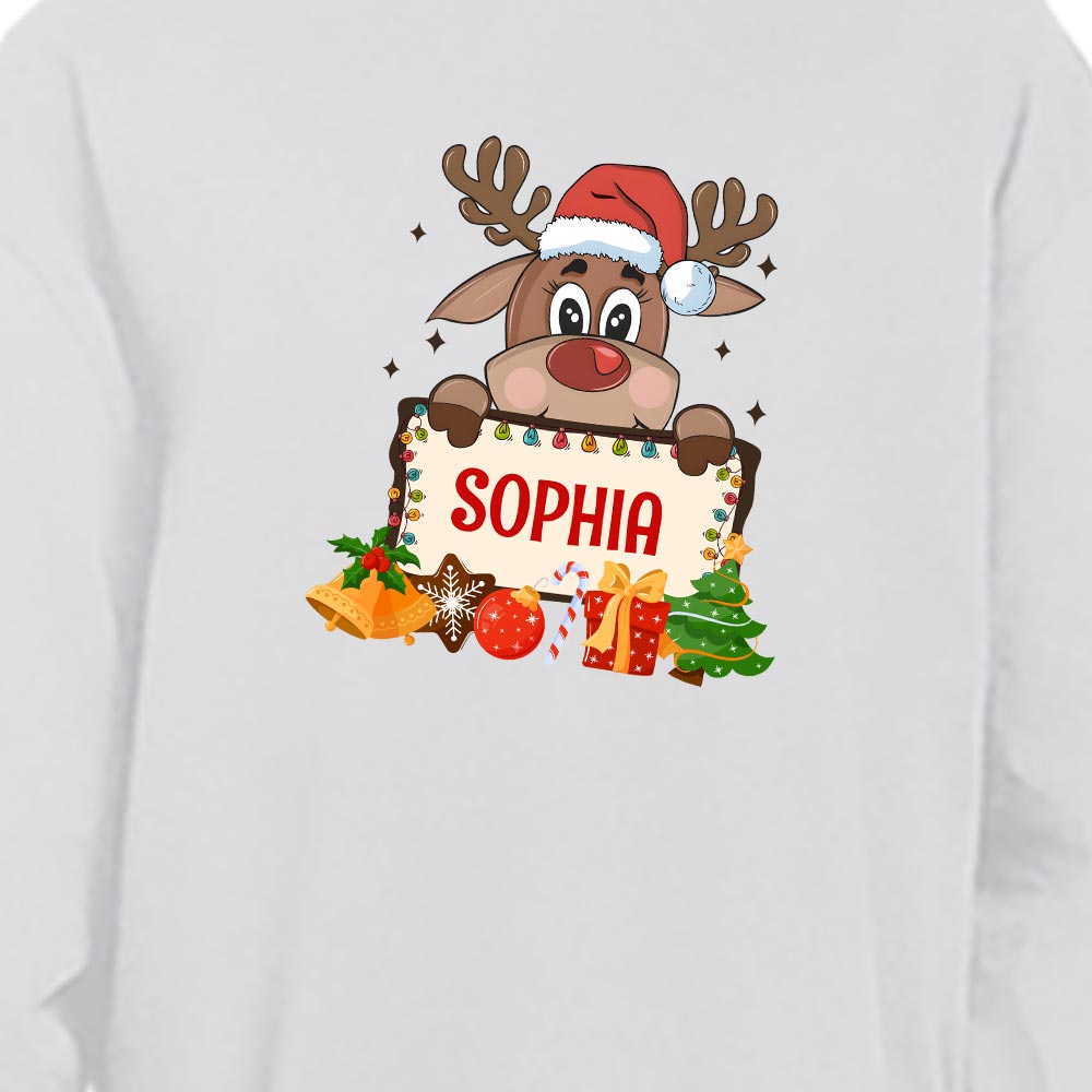 Funny Christmas Reindeer Cotton Pajamas With Name Funny Christmas Reindeer Cotton Pajamas With Name