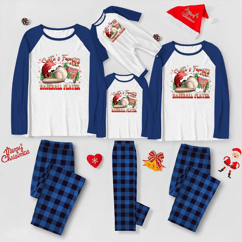 Matching Christmas Pjs Santa's Favorite Baseball Player Matching Christmas Pjs Santa's Favorite Baseball Player