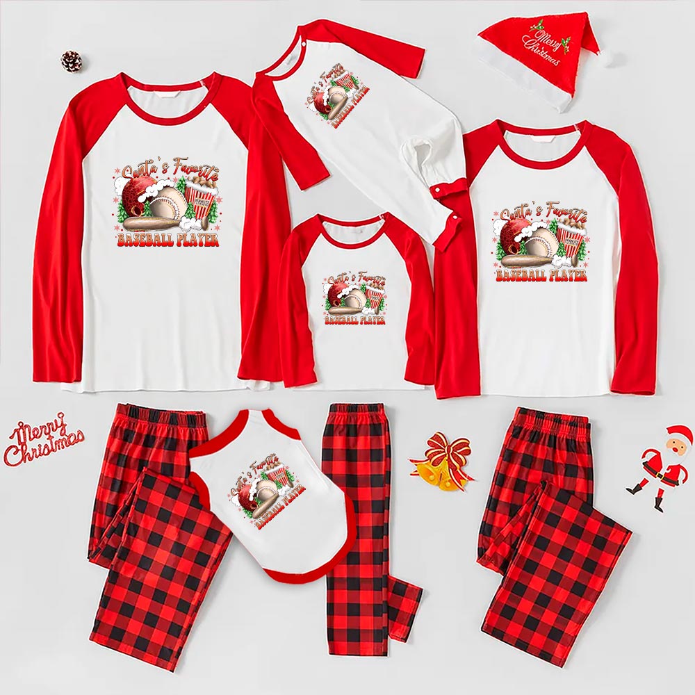 Matching Christmas Pjs Santa's Favorite Baseball Player Matching Christmas Pjs Santa's Favorite Baseball Player