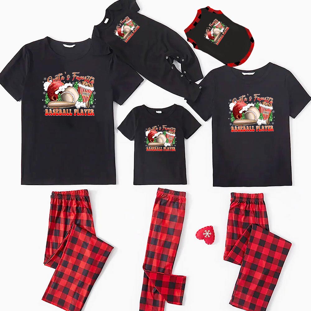 Festive Christmas Pajama Sets For Baseball Player Short Sleeves Festive Christmas Pajama Sets For Baseball Player Short Sleeves