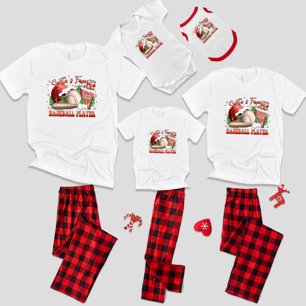 Festive Christmas Pajama Sets For Baseball Player Short Sleeves Festive Christmas Pajama Sets For Baseball Player Short Sleeves