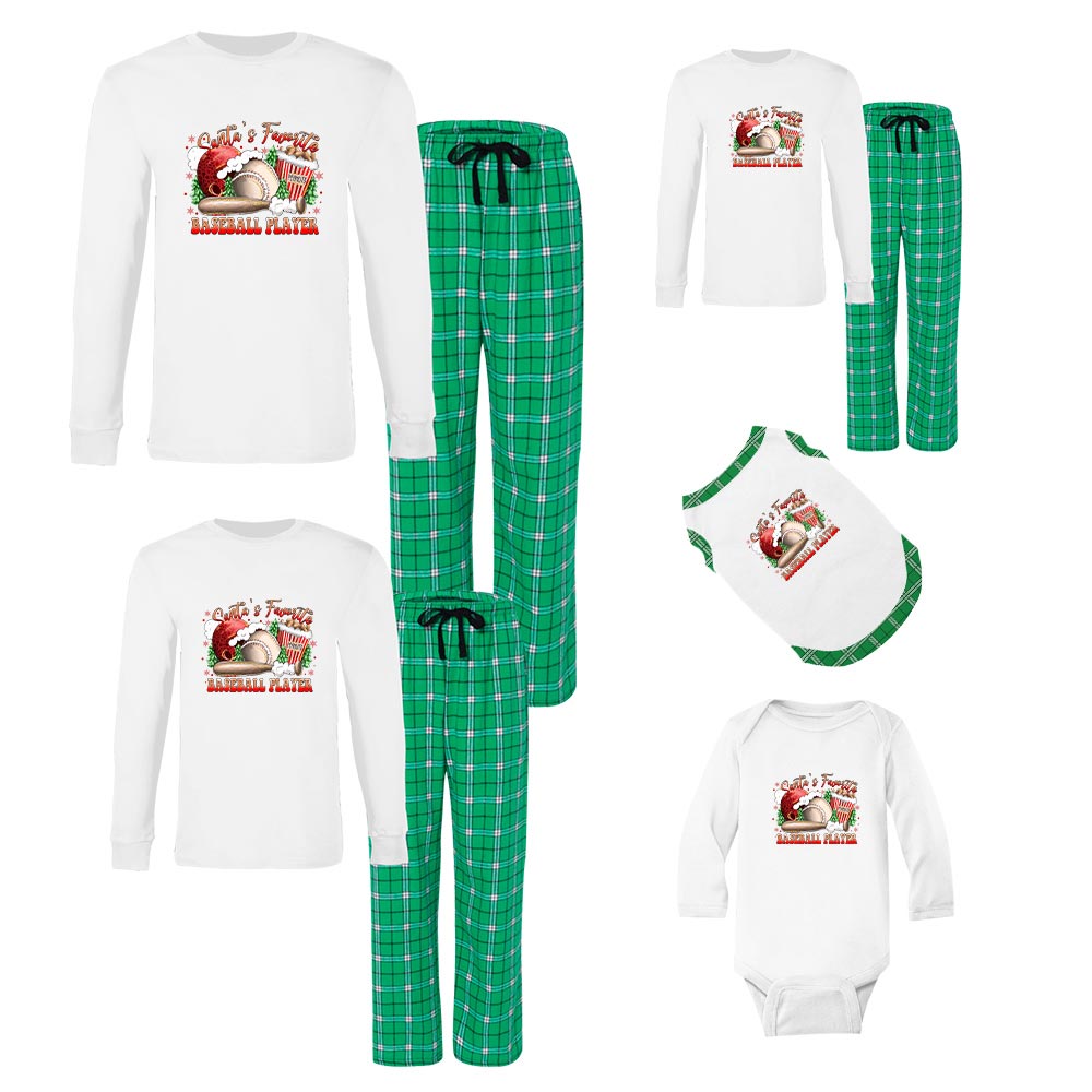 Matching Christmas Cotton Pajamas For Baseball Lovers Matching Christmas Cotton Pajamas For Baseball Lovers