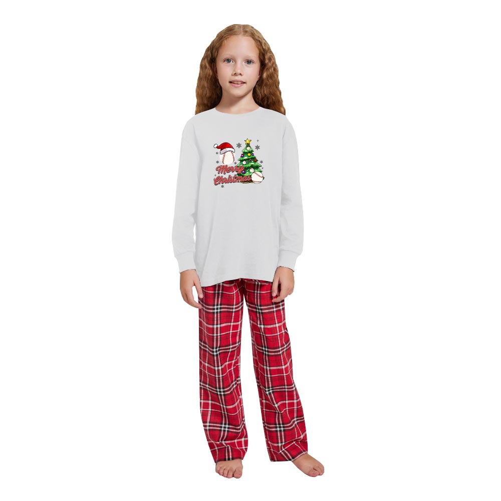 Baseball Christmas Pajama Sets 100 Cotton