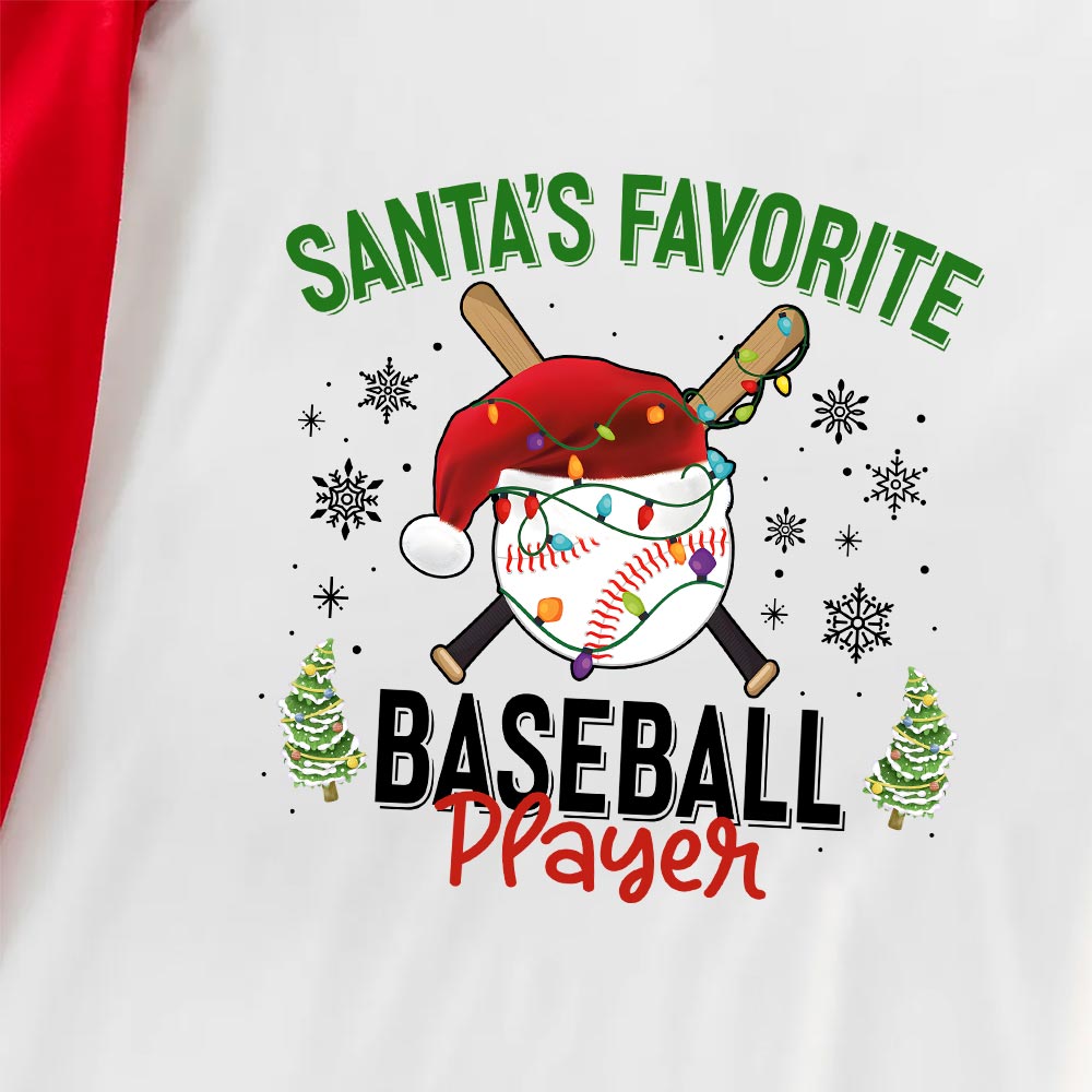 Christmas Baseball Player Matching Jammies Short Sleeves Christmas Baseball Player Matching Jammies Short Sleeves