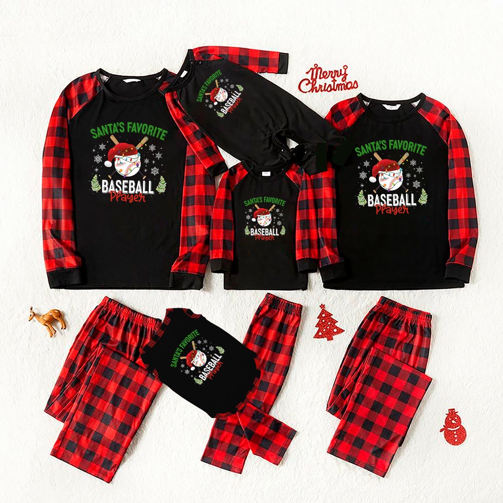 Long Sleeves Christmas Pajamas For Baseball Player