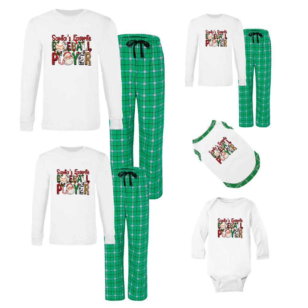 Unique Cotton Christmas Jammies For Baseball Player