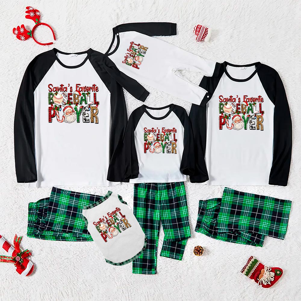 Baseball Player Matching Christmas Jammies 6 Styles