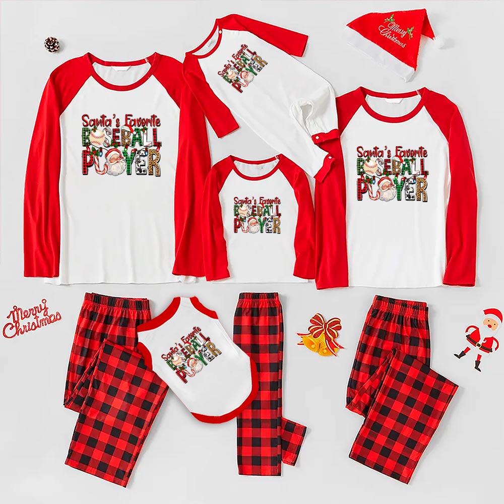 Baseball Player Matching Christmas Jammies 6 Styles