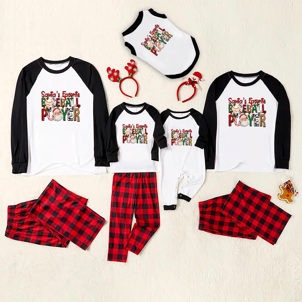 Baseball Player Matching Christmas Jammies 6 Styles