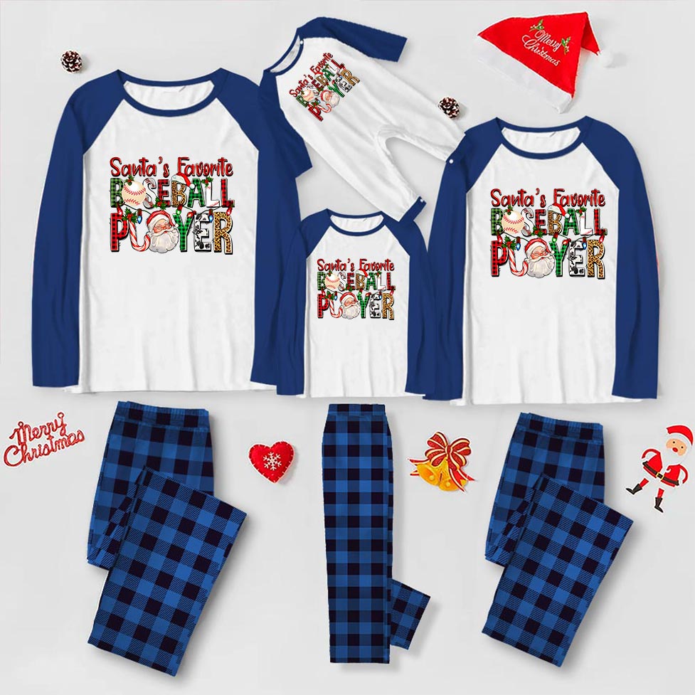 Baseball Player Matching Christmas Jammies 6 Styles