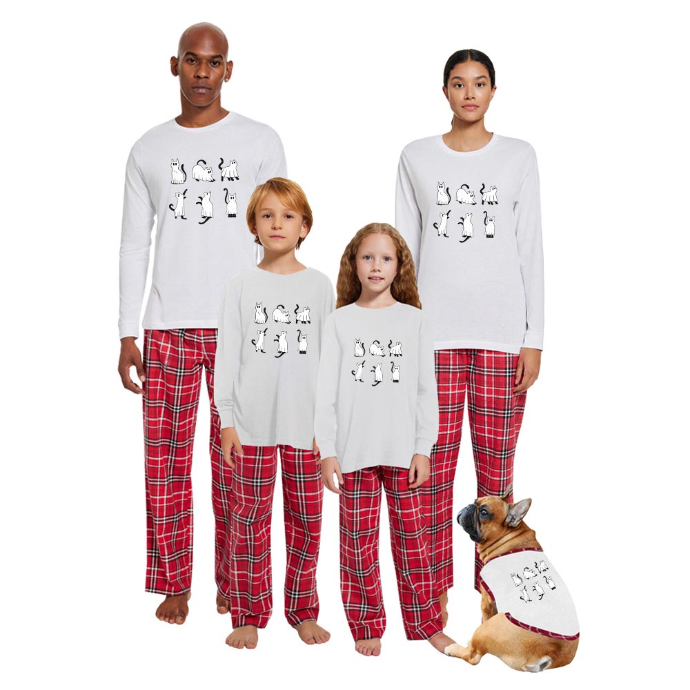 Ghost Cat Matching Halloween Jammies Cotton Ghost Cat Matching Halloween Jammies Cotton