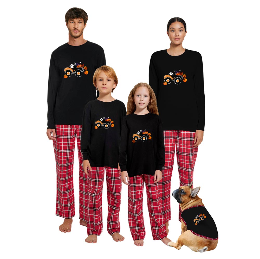 Monster Truck Halloween Matching Pajamas Cotton