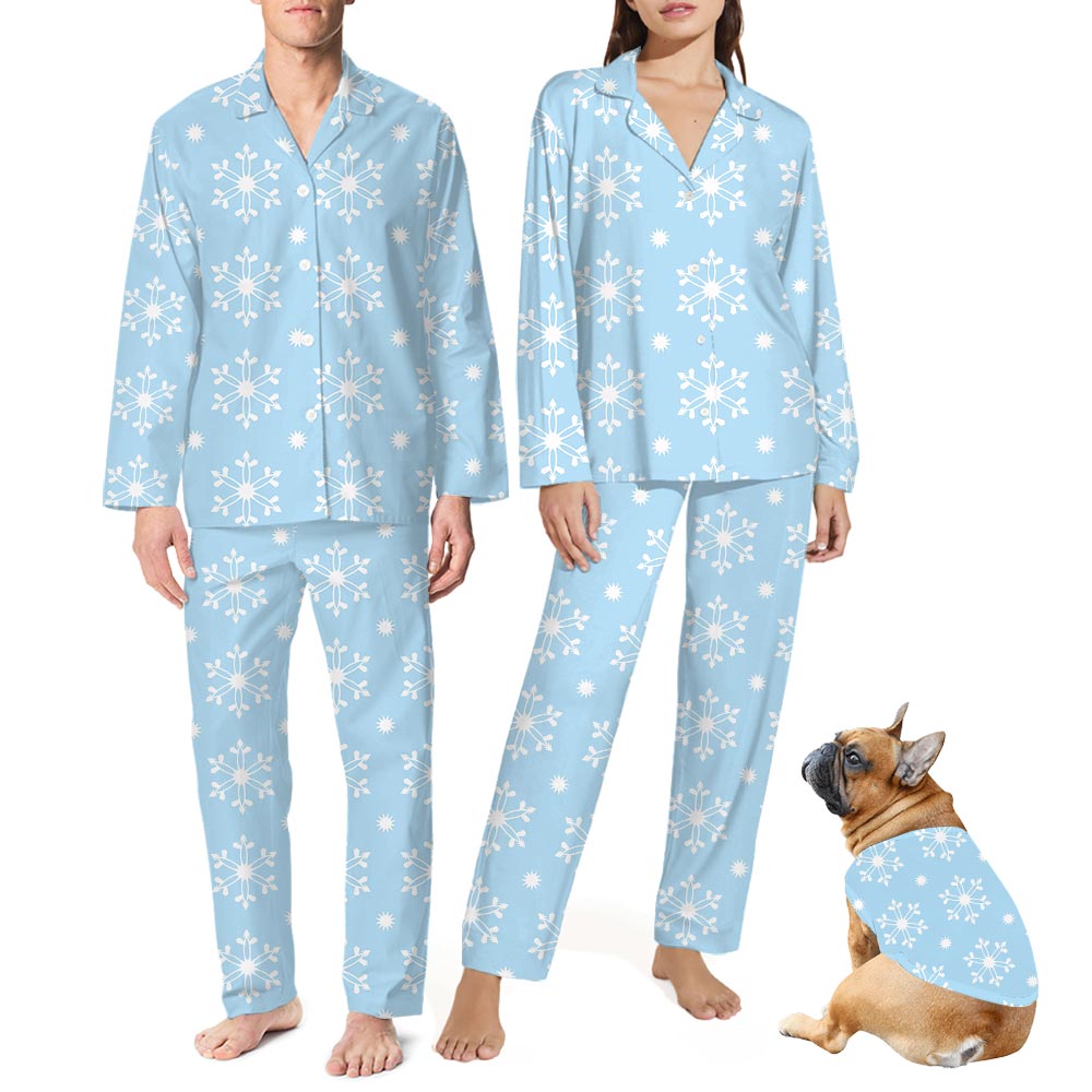 Matching Christmas Pjs With Snowflake Theme Matching Christmas Pjs With Snowflake Theme